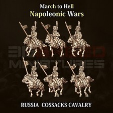 13.5mm (Epic Scale) Russian Napoleonic Cossaks - 6 Figures & 6 Horses