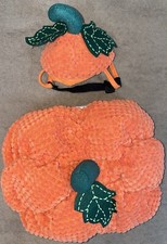 SMALL DOG PUMPKIN COSTUME SZ XS PLUSH HALLOWEEN JACK-O-LANTERN SUPER CUTE  3D