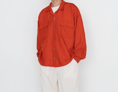 ASK availability First) nanamica Open Collar Cupra Hemp Shirt new