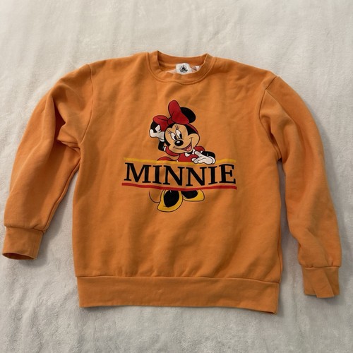 Disneyland Resort Sweatshirt Womens Large Orange Minnie Mouse Graphic Pullover