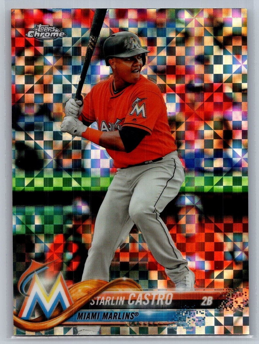 2018 topps chrome baseball starlin castro xfractor #141 | eBay