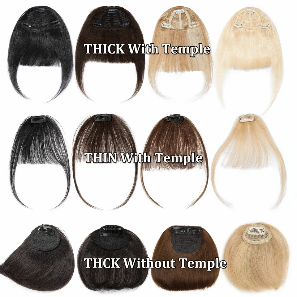 Extensiones de cabello Remy grueso/delgado 100 % humano con clip en el poste frontal Foto 3 de 4