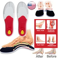 Orthotic Shoe Insoles High Arch Support Inserts for Plantar Fasciitis Flat Feet@