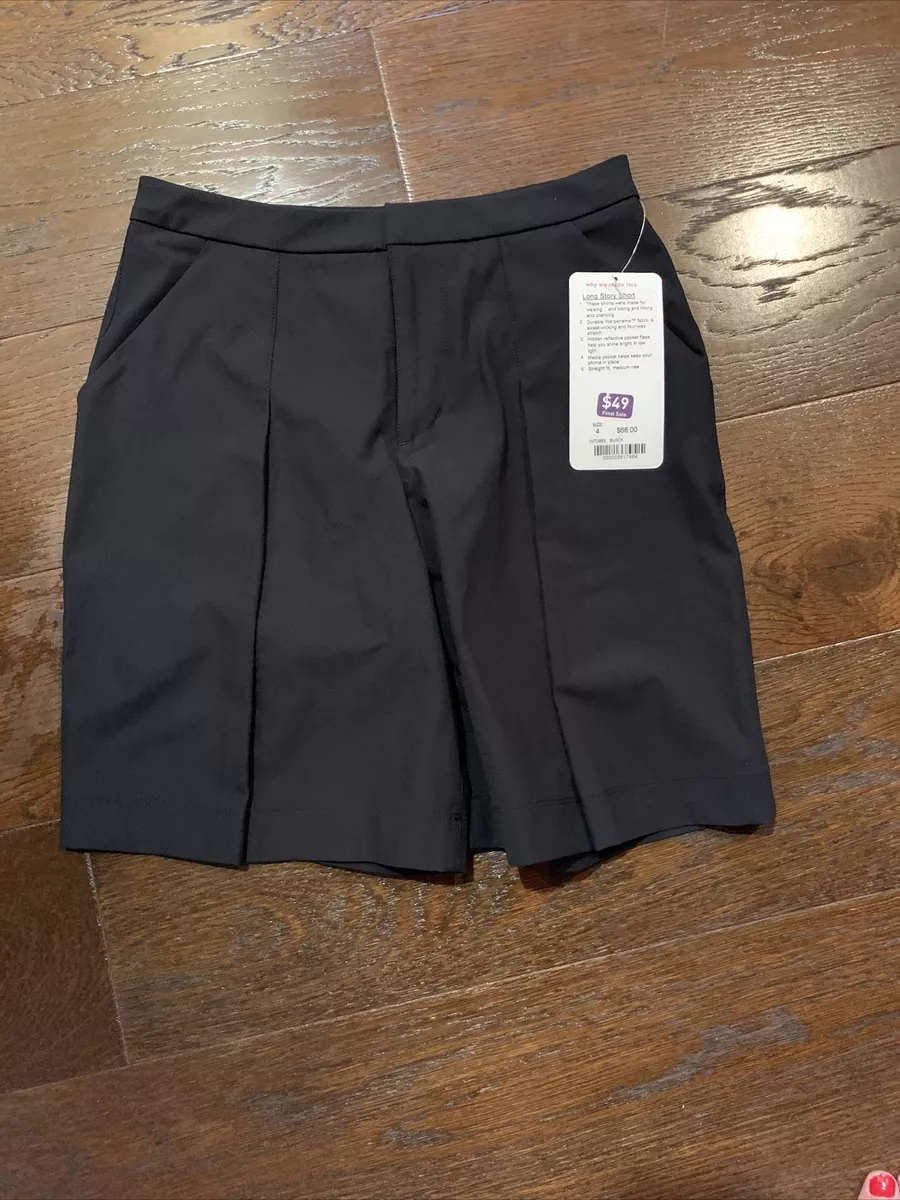 Lululemon Long Story Shorts 4 Golf Walking Hiking Biking Black
