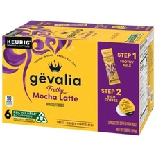 Gevalia Frothy 2-Step Mocha Latte Espresso K-Cup® Coffee Pods & Froth Packets