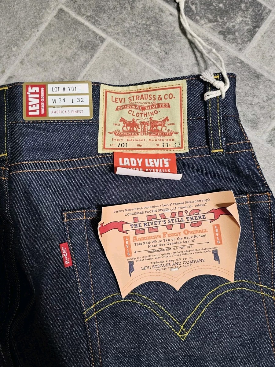 Levi's Vintage Clothing 1950's 701 Selvedge Denim Jeans Made Levi's Vintage Clothing 1950's 701 Selvedge Denim Jeans Made