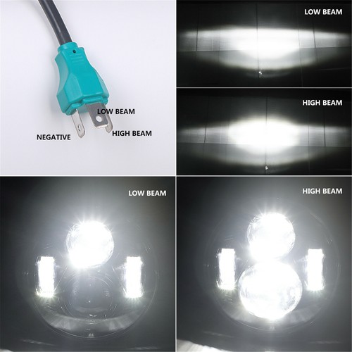 Proyector LED negro de 5-3/4" 5,75 pulgadas haz alto bajo para motor de motocicleta - Imagen 7 de 11