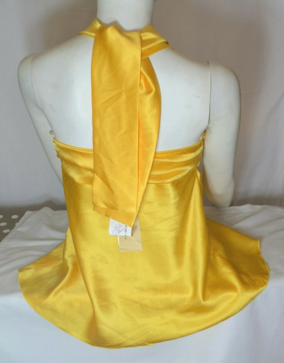 yellow silk top