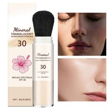 Sunscreen Setting Powder, Mineral Translucent Sunscreen Powder Brush SPF50 PA++