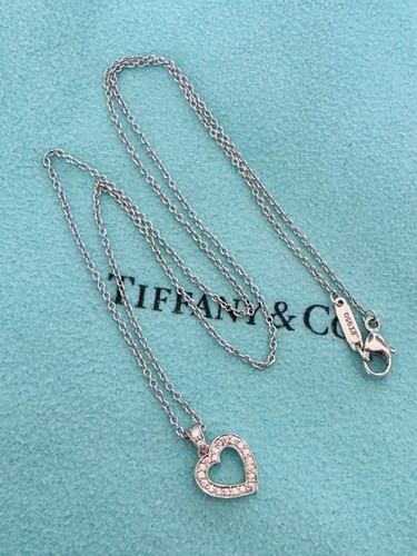 Tiffany & Co. Collana con diamanti cuore aperto in platino 16 pollici - Foto 2 di 9