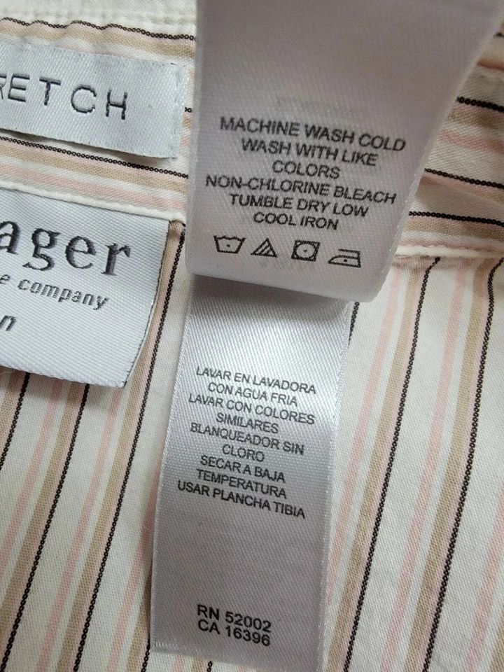 Blusa Top Villager Liz Claiborne Mujer Talla 18W Marrón Blanco Negro Rayas Foto 3 de 4