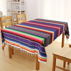 OurWarm Mexican Serape Tablecloth Fringe Cotton Mexican ...