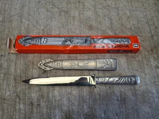 Vintage Hercules INOX Brazilian FACA Gaucho Dagger Knife Scabbard Ornate Design