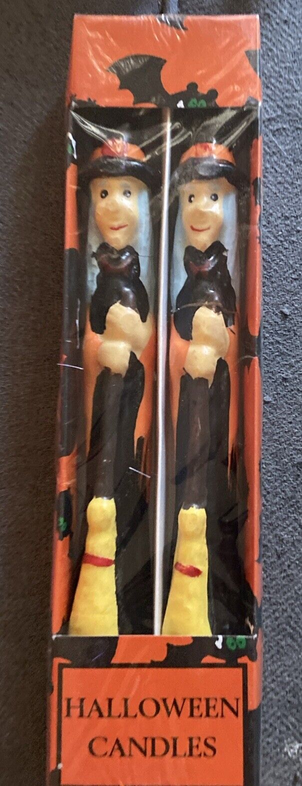 Halloween Taper Candle 10” Tall Set Lot Of 2 Witch New