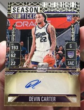 2024-25 Panini Mosaic NBA Devin Carter Contenders Optic Auto Gold Vinyl 1/1 RC