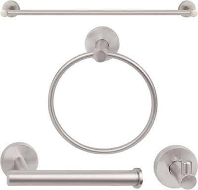 Nuk3Y Luna Modern round 4 Piece Bathroom Hardware Towel Bar Accessory Set (24'' S