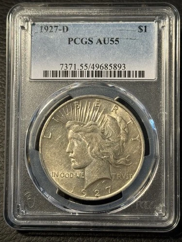 1927-D Peace Silver Dollar PCGS AU 55