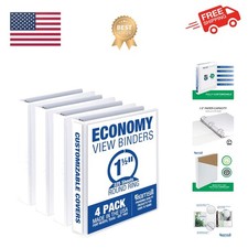 1.5 Inch 3 Ring Binders, Economy Round Ring, Clear View Cover, 325 Sheet Capa...