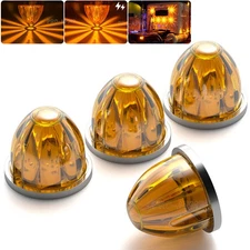 4X Amber LED Watermelon Lights Side Marker Truck Trailer Turn Signal Light 24V