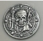 Hayleybug Mint Marauder Medallion .999 Silver 1/2 oz Pirate Skull Art Round #167
