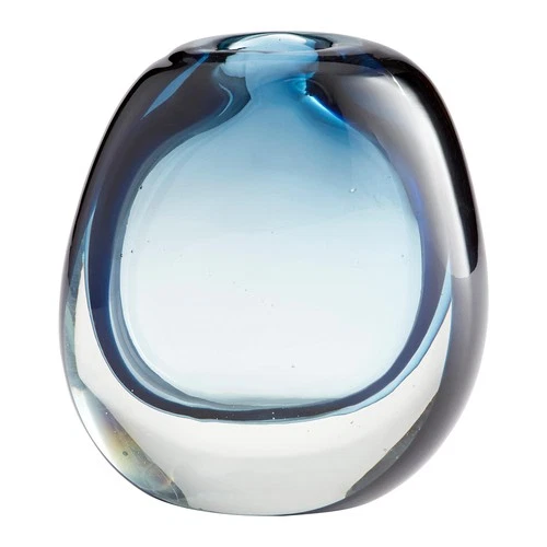 Jacinta Glass Vase-Modern Blue and Clear Design - Picture 2 of 5