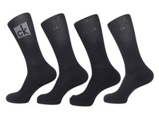 Calvin Klein Men's Crew Socks 4-Pairs Black One Size/Fits 7-12 ACF395