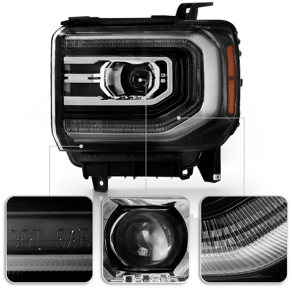 For 2016-2019 GMC Sierra 1500 Full LED Projector Headlight Left Driver Side - Image 4 of 4