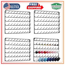 54 Spool Wall Mount Sewing Thread Rack Organizer Metal Black 4 Pack