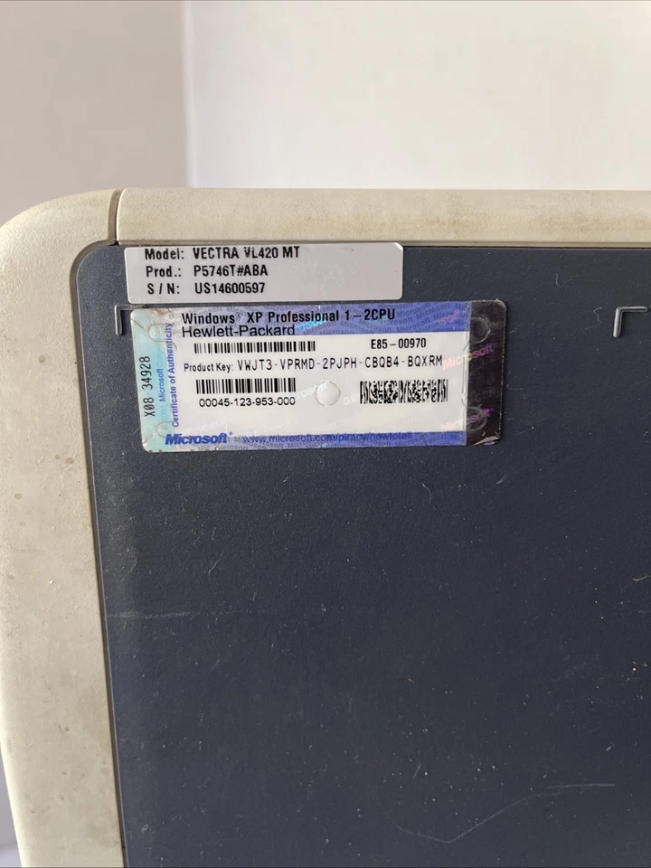 HP Vectra VL420 MT Pentium 4 1.6GHz + 512MB + 40GB Windows  XP No HDD - Image 4 of 4