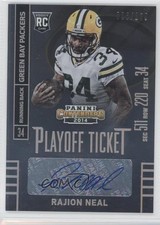 2014 Panini Contenders Playoff Ticket /199 Rajion Neal (Sec Row Seat) Auto 2d9