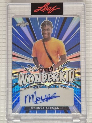 Mbunya Alemanji - Blue /25 - 2022 Leaf Wonderkid - Cambridge Welling - Autogramm