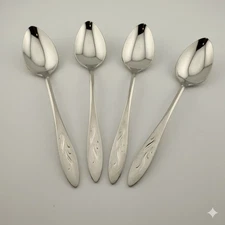 Vintage Oneidacraft Deluxe Ember Glow Stainless Flatware Teaspoon Set of 4 USA