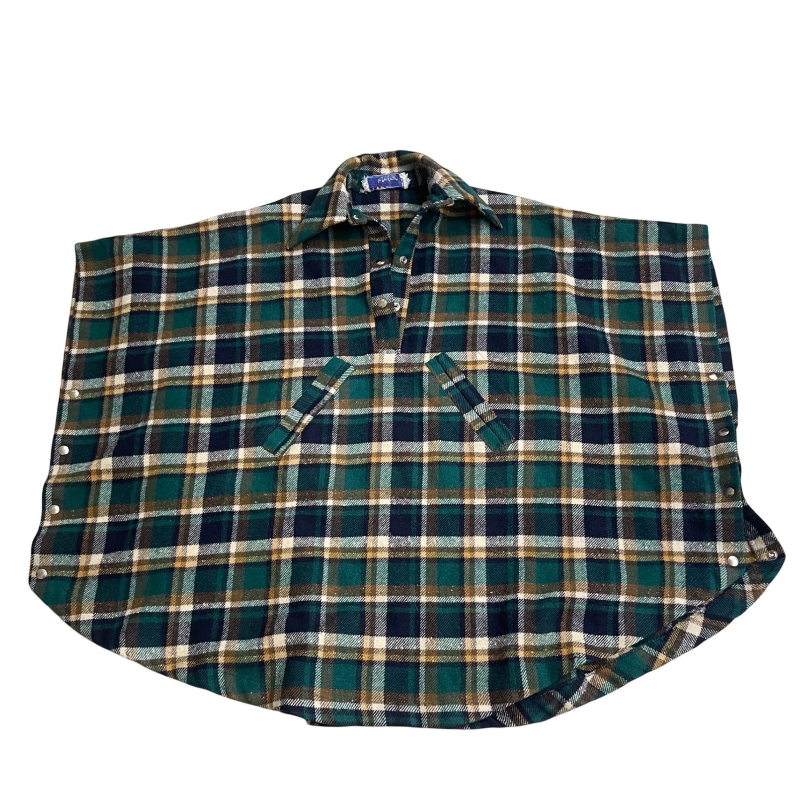 Vintage Pendleton Knockabouts Wool Plaid Poncho Cape Green Navy Blue One Size
Opens in a new window