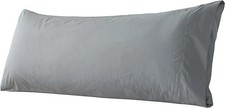 Whatsbedding Body Pillow Cover Cotton Fabric, Long Pillowcase Breathable  Skin-