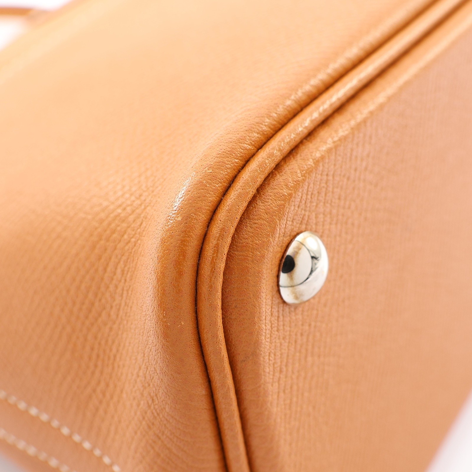 HERMES Bolide 27 Shoulder Handbag Gold Brown Epsom Leather PHW image 8