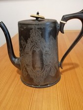 Antica Teiera In Peltro Placata Argento Inglese Della Fine Dell 800 Inizi 900 Di