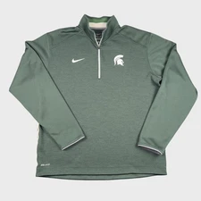 Michigan State Spartans Shirt Mens Large NCAA Basketball Nike Dri Fit Pullover