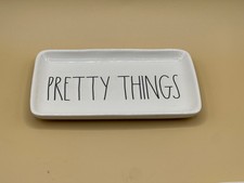 PRETTY THINGS 9" by 5" Small Ceramic Tray by Rae Dunn