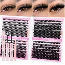 Lash Clusters Kit 560 Pcs D Curl 8-16mm Individual Extensions with Bond