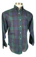 McGregor Scotset Vtg Mens Blue Green Plaid Long Sleeve Shirt L 60s
