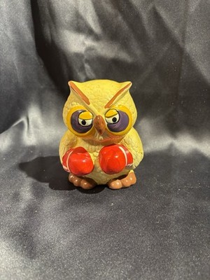 Vintage CNI Coin Piggie Bank Boxer   Owl. Ceramic