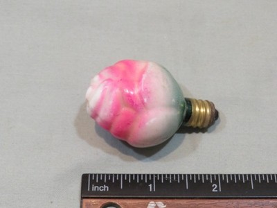 Vintage Painted Milk Glass Multicolor Rose Bud Christmas Figural Light Bulb