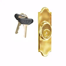 Andersen Gliding Patio Key Lock + 2 Keys Covington - Bright Brass - Left Hand