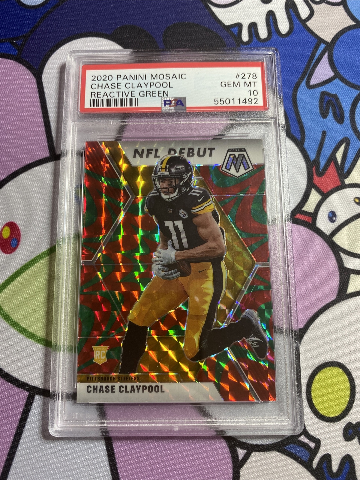 2020 Panini Mosaic Chase Claypool Reactive Green Prizm NFL Debut RC #278 PSA 10