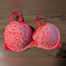 Victorias Secret Padded Push Up Underwire Bra Pink Lace