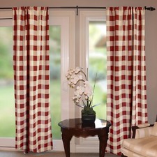 Buffalo Checkered 100 Polyester Curtain Panel Window Treatment/D cor 56" Wide