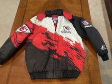 Vintage Kansas City Chiefs Logo Athletic Splash NFL Pro Line Jacket Kids Lrg New
