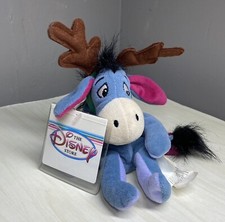 Disney Store Reindeer Eeyore Bean Bag 9" Plush Christmas Vtg Winnie The Pooh