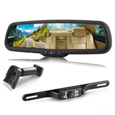 OEM 4.3" Mirror Monitor No1 Bracket+CCD Color Reversing Backup Camera For Ford
