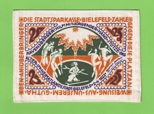 25 Mark 1922 Stadt Bielefeld Germany Westphalia SILK NOTE
